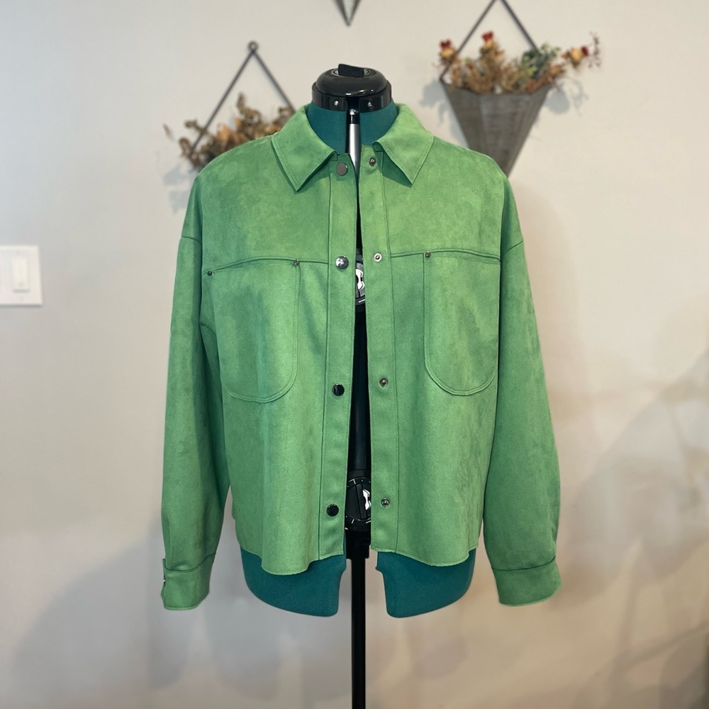 Zara Green Utility Jacket Lightweight and Sporty